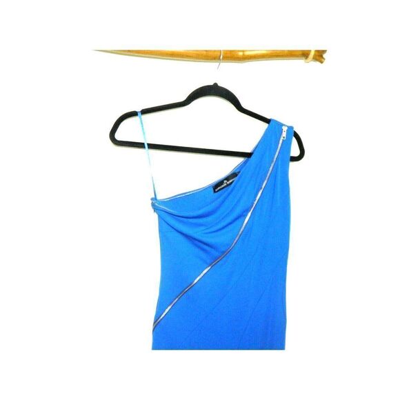 Jean Louis Scherrer Jumpsuit Blue One Shoulder Flowy Legs Zipper Size Small - Picture 4 of 10